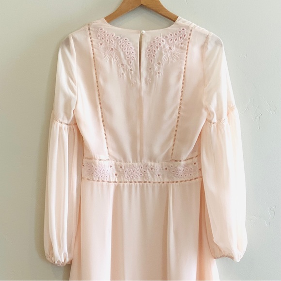 Rebecca Minkoff Prairie Embroidered Pinafore Ruffle Hem Bluff Dress Size Small - Picture 9 of 16